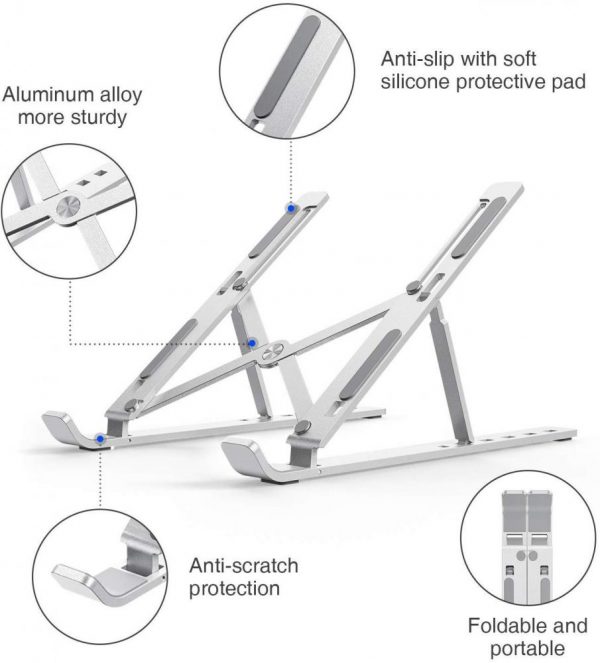 Adjustable Aluminium Laptop Stand & Tablet Stand